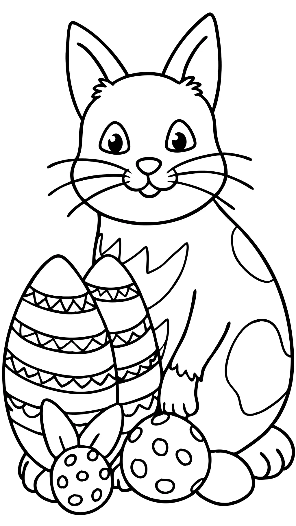 coloriages de chats de Pâques